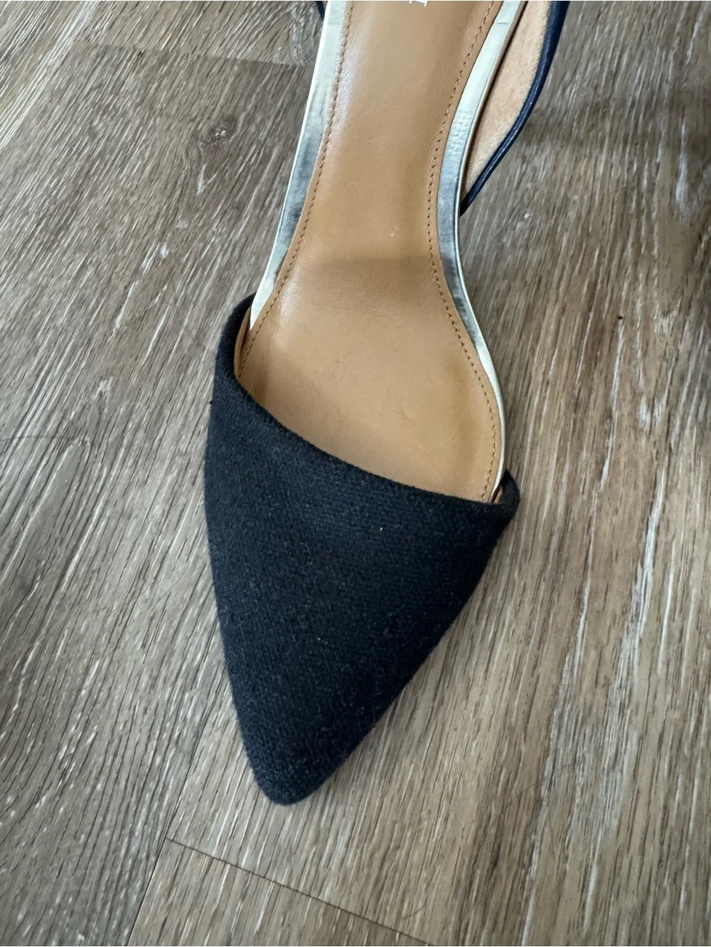 Coach Black D’Orsay Pumps Blue Leather Heels Pointed Toe Size 7B